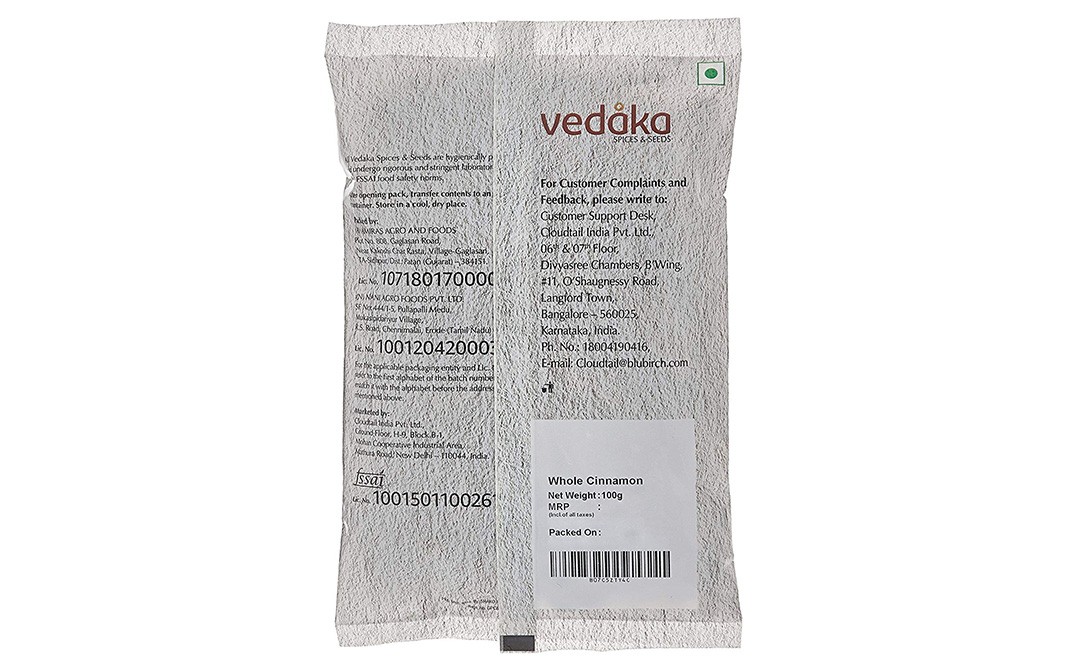 Vedaka Cinnamon (Dalchini)    Pack  100 grams